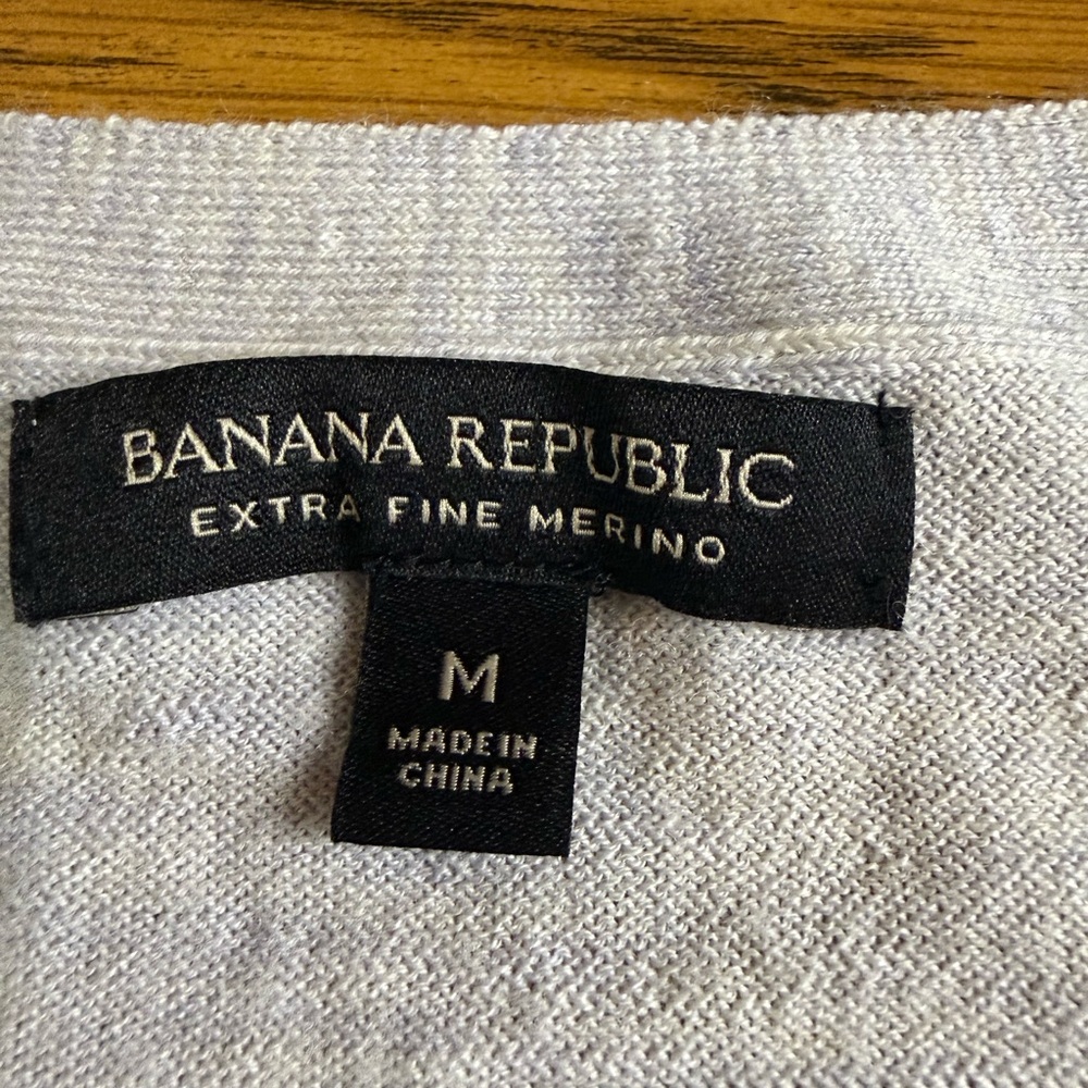 Banana Republic Light Blue 100% Merino Long Sleeve Top, Size M, Preppy - Picture 2 of 6